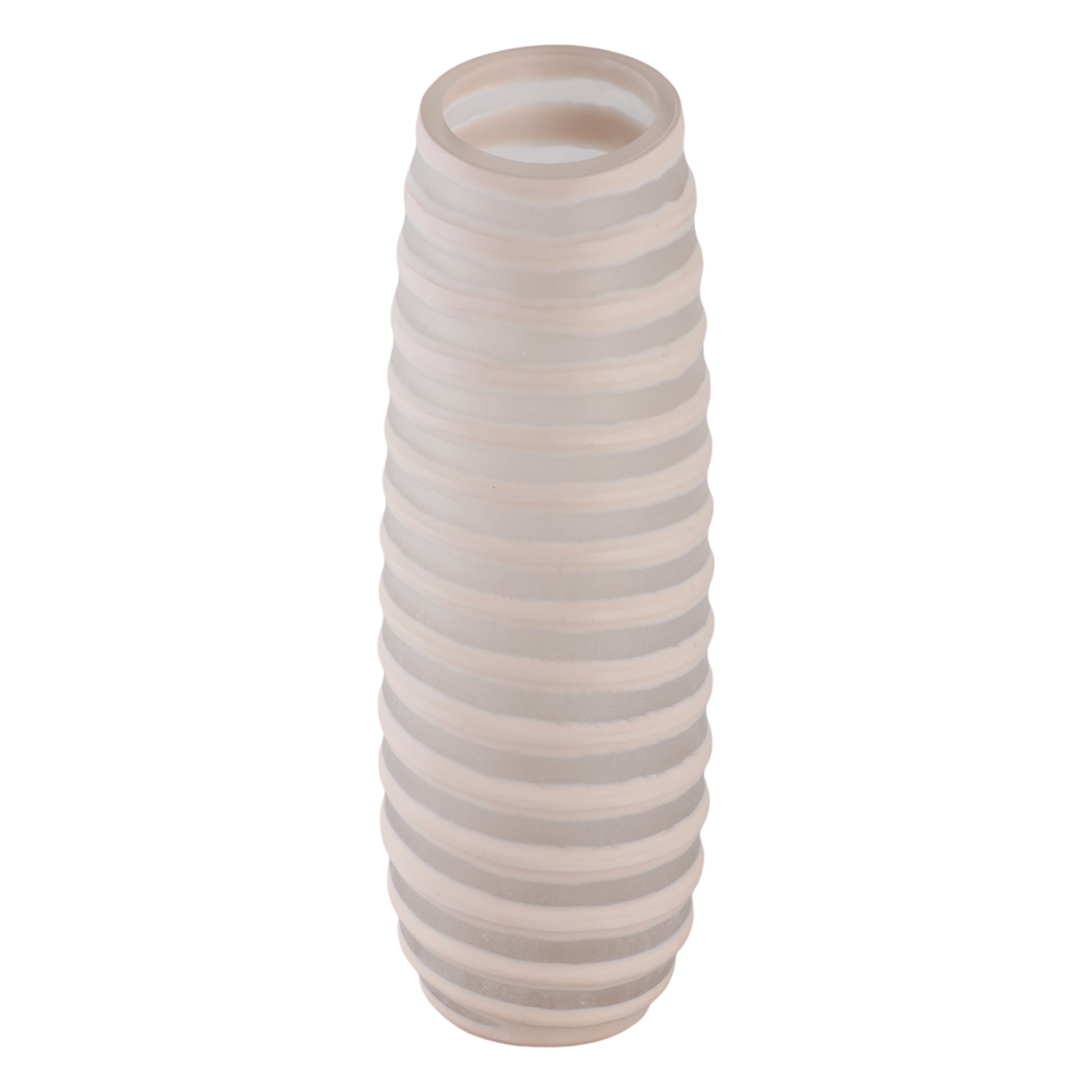 وعاء زجاجي محفور من ويسترلي، عاجي Westerly Carved Glass Vase, Ivory