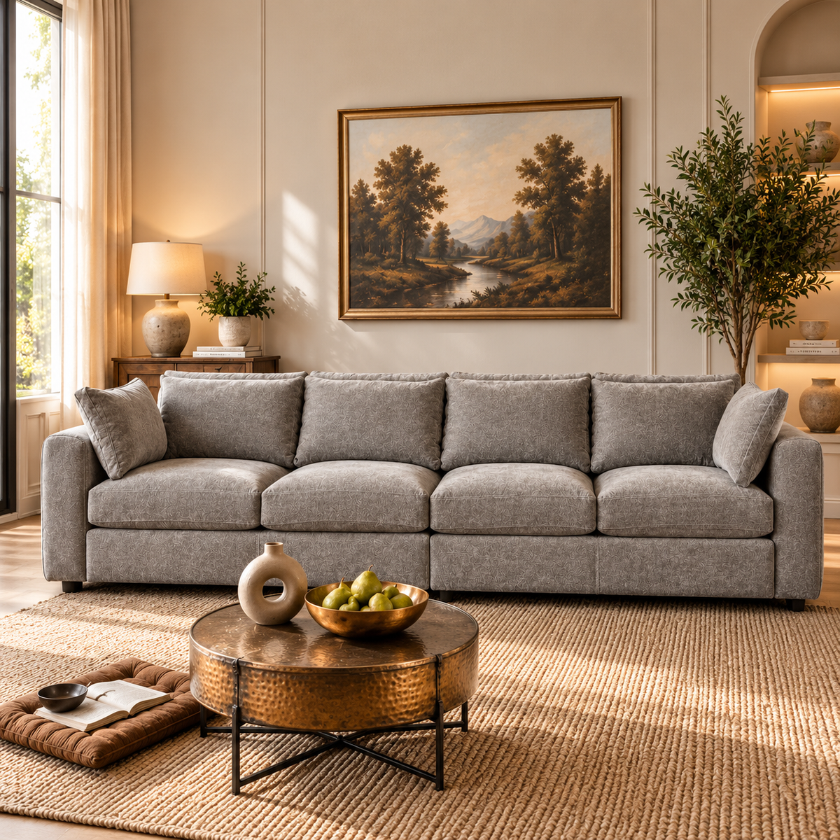 Terrona Rust Sofa 320cm - Gray