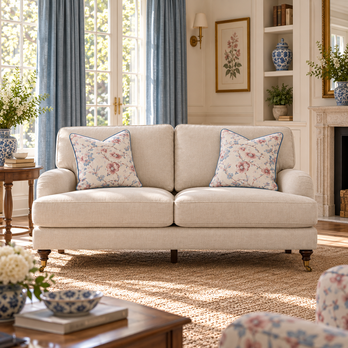 Country Rose Cottage by Noof Alaboudi Love seat 159CM