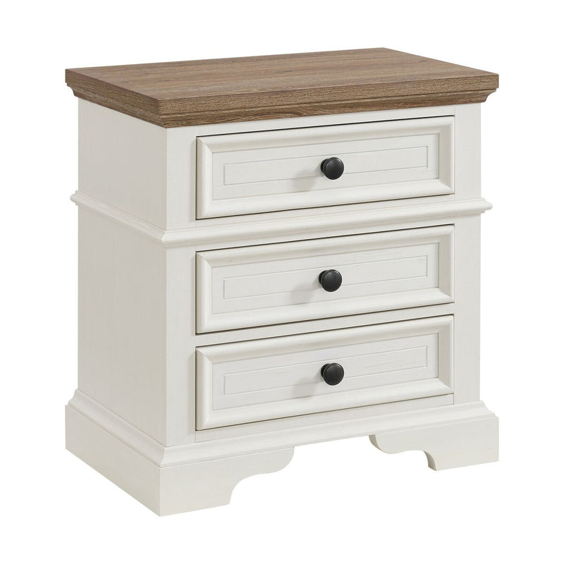 Eastwood Youth 3 - Drawer Nightstand in Brown and Off - White - Al Rugaib Furniture