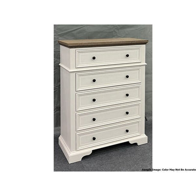 Eastwood Youth 5 - Drawer Chest in Brown and Off - White - Al Rugaib Furniture
