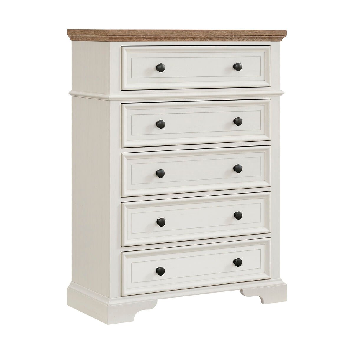 Eastwood Youth 5-Drawer Chest in Brown and Off-White Dressers| Roots Furniture