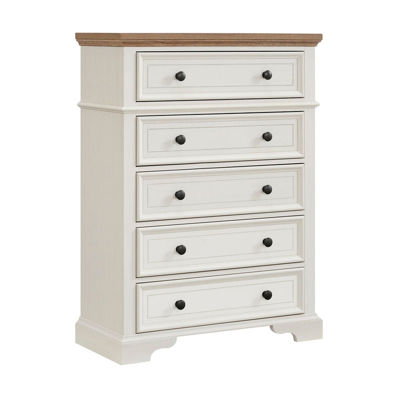 Eastwood Youth 5 - Drawer Chest in Brown and Off - White - Al Rugaib Furniture