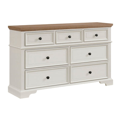 Eastwood Youth 7 - Drawer Dresser in Brown and Off - White - Al Rugaib Furniture