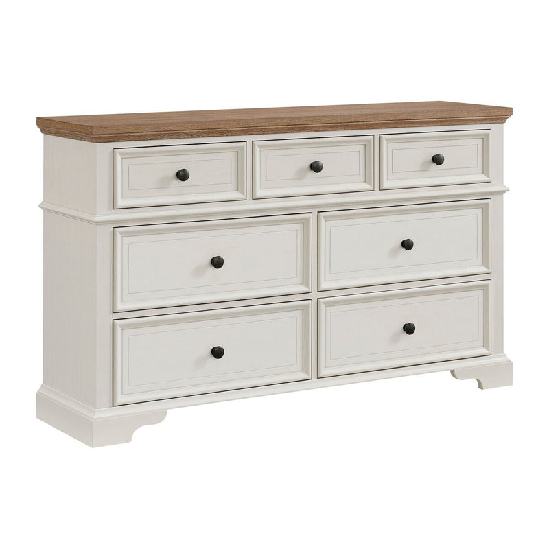 Eastwood Youth 7 - Drawer Dresser in Brown and Off - White - Al Rugaib Furniture