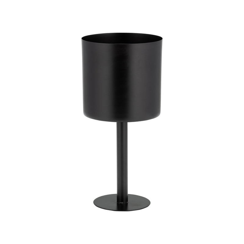 Ec Metal,6",flat Round Base Planter,black - Al Rugaib Furniture