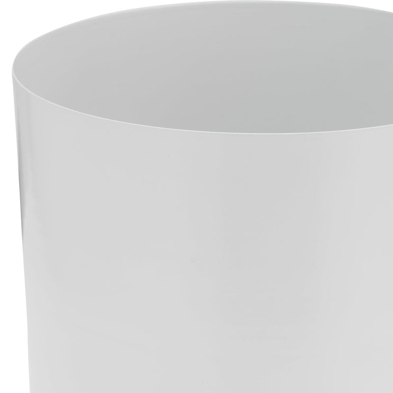 Ec Metal,6",flat Round Base Planter,white - Al Rugaib Furniture