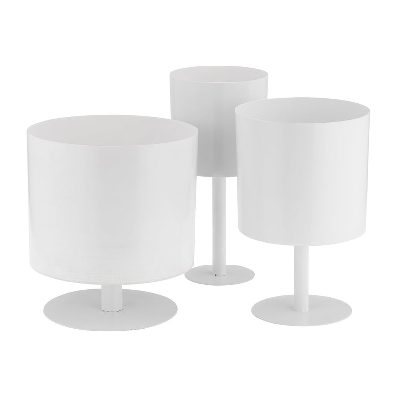 Ec Metal,6",flat Round Base Planter,white - Al Rugaib Furniture