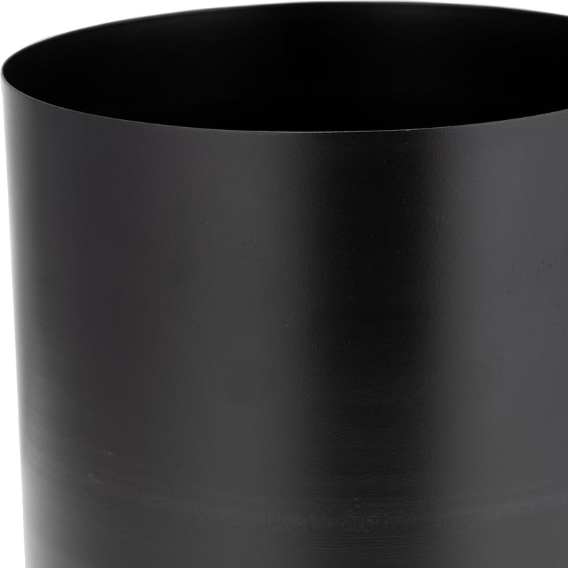 Ec Metal,8",flat Round Base Planter,black - Al Rugaib Furniture