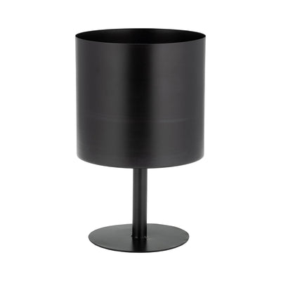 Ec Metal,8",flat Round Base Planter,black - Al Rugaib Furniture