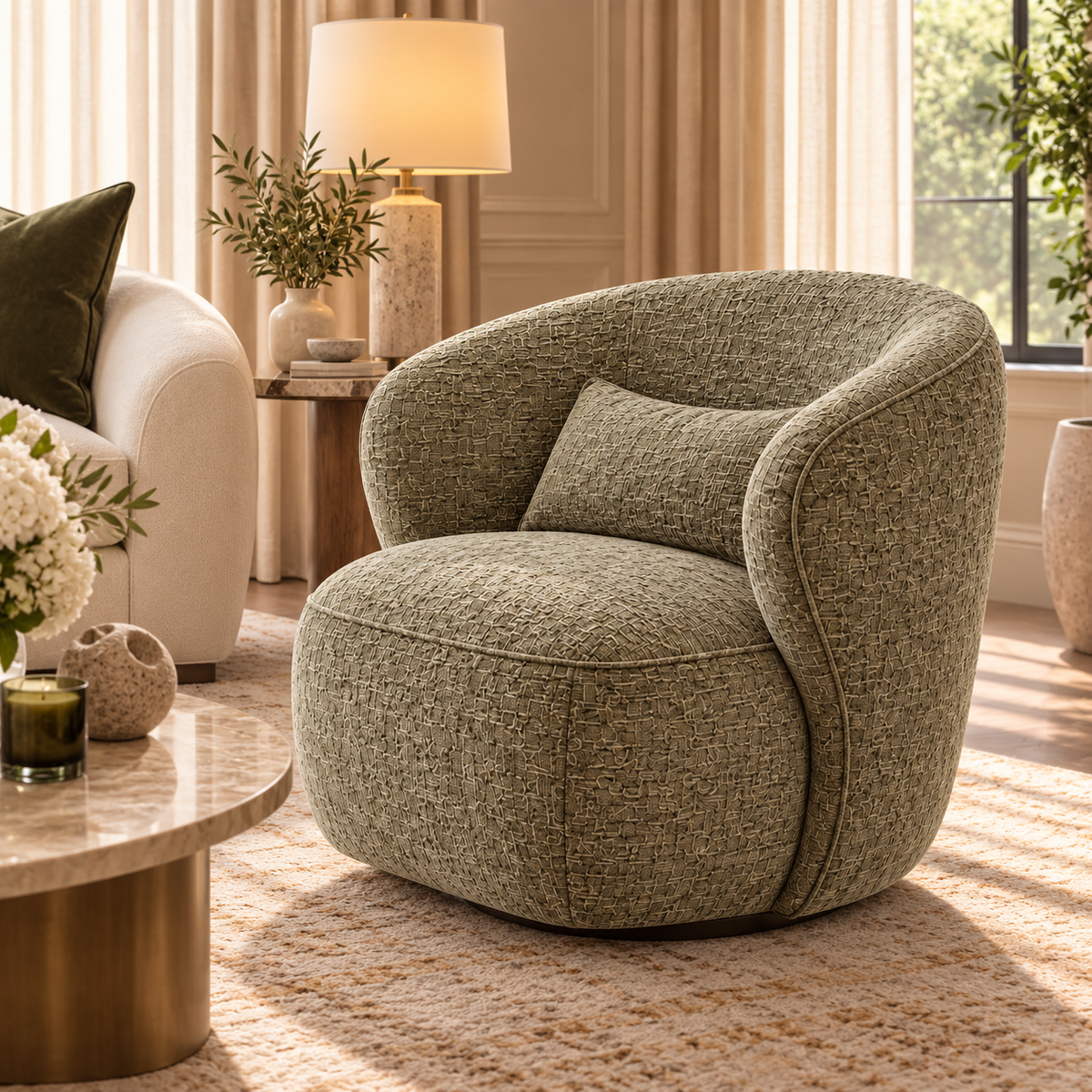 Avora Green Patterend Chair