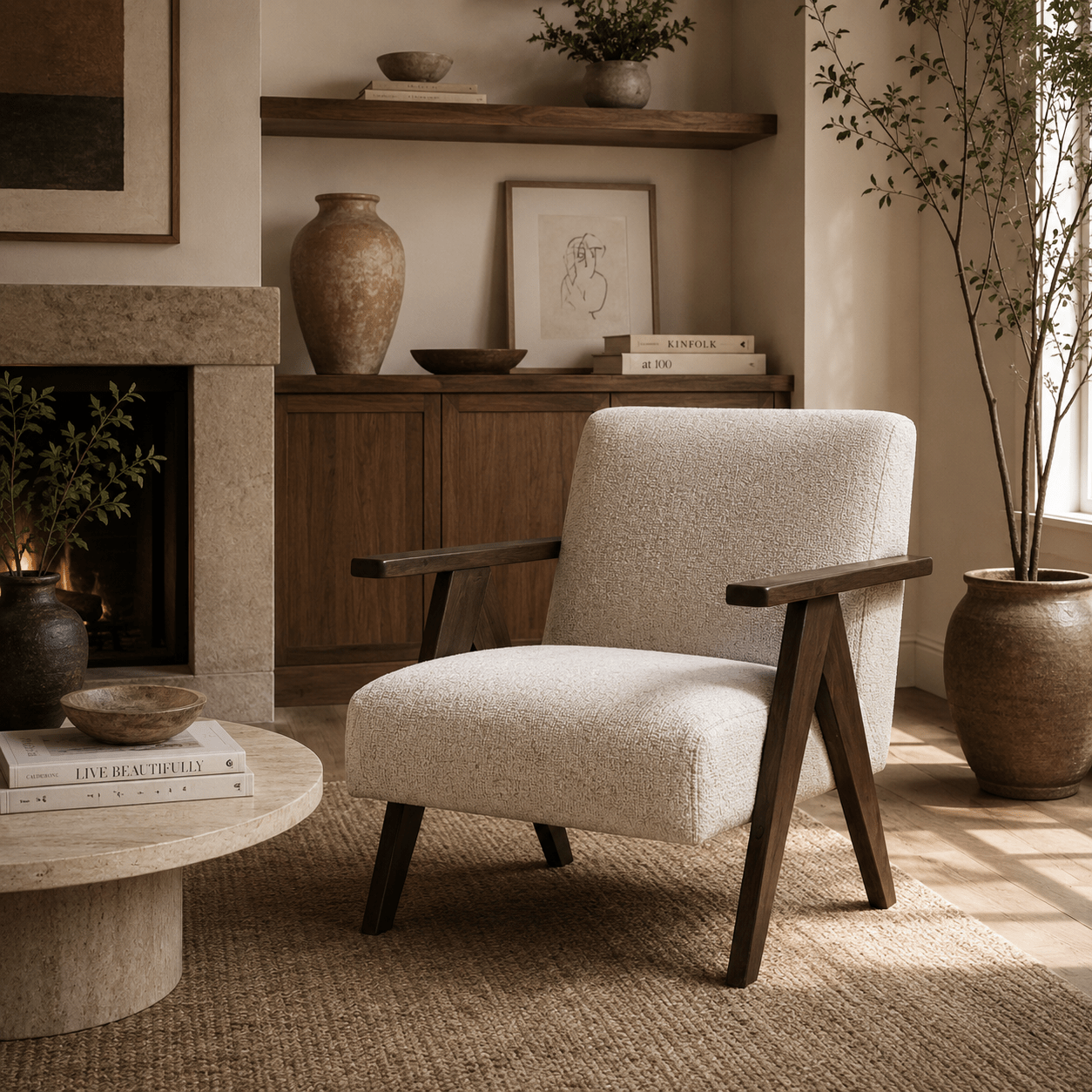 Echo Dark Brown Wood Accent Chair Chairs| Roots Furniture