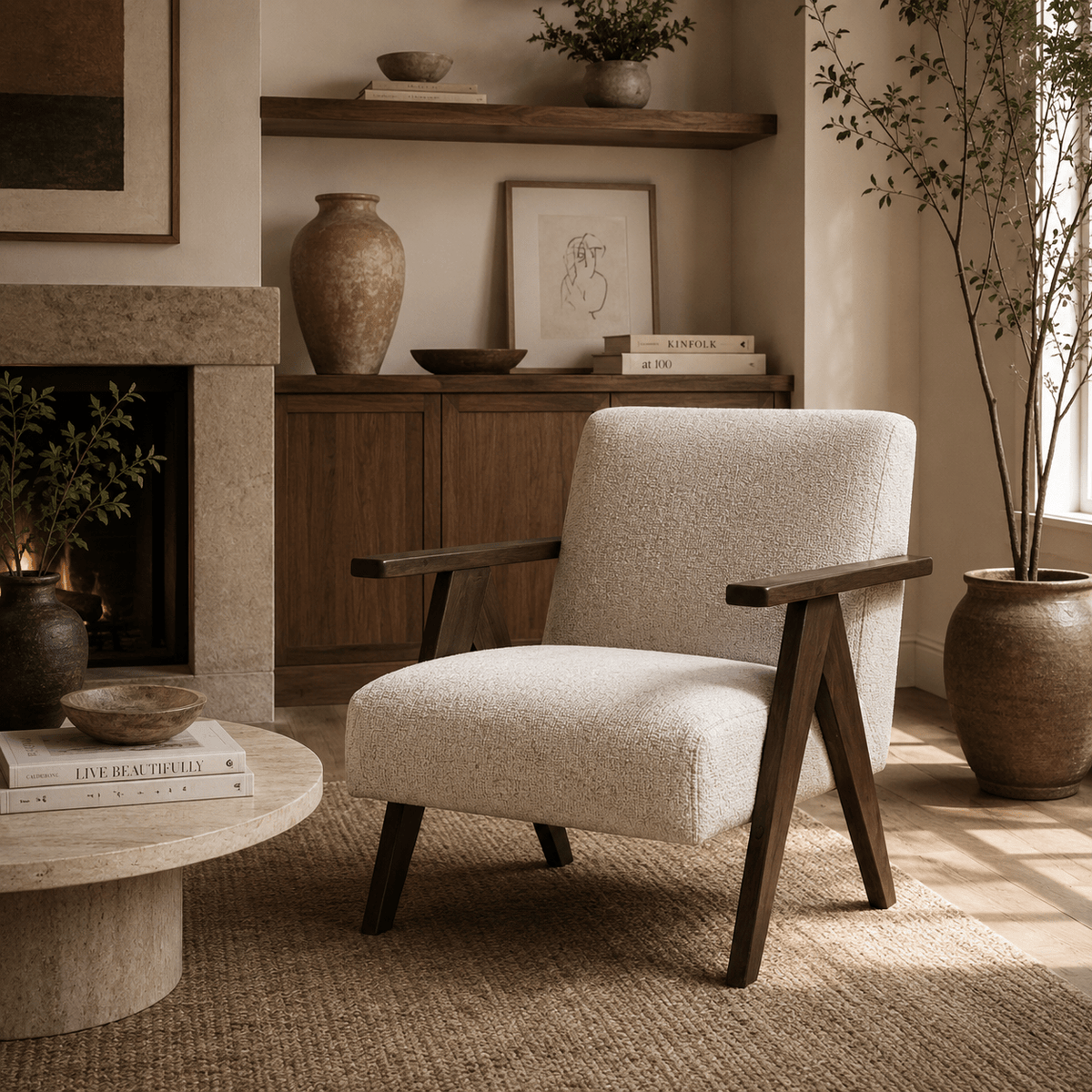 Echo Dark Brown Wood Accent Chair Chairs| Roots Furniture