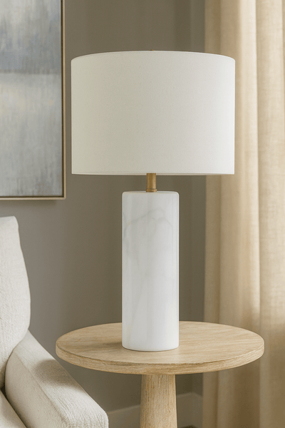 Echo Grey Marble Table Lamp - Al Rugaib Furniture