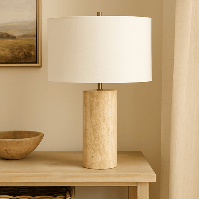 Echo Travertine Table Lamp - Al Rugaib Furniture