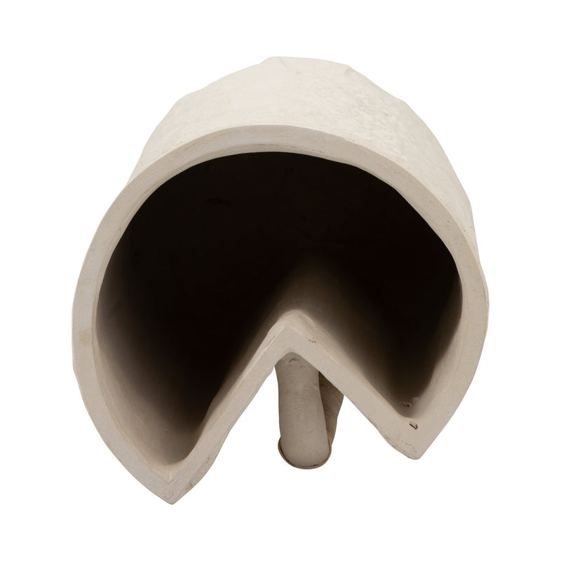 Ecomix, 12" Crafted Vase W Handle, Ivory - Al Rugaib Furniture