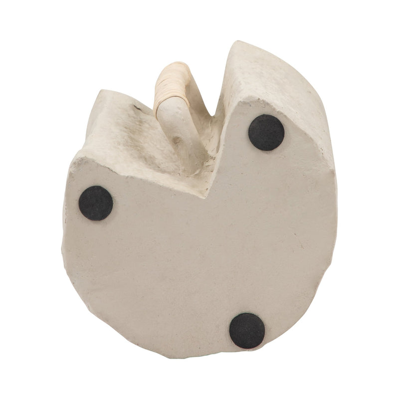 Ecomix, 12" Crafted Vase W Handle, Ivory - Al Rugaib Furniture