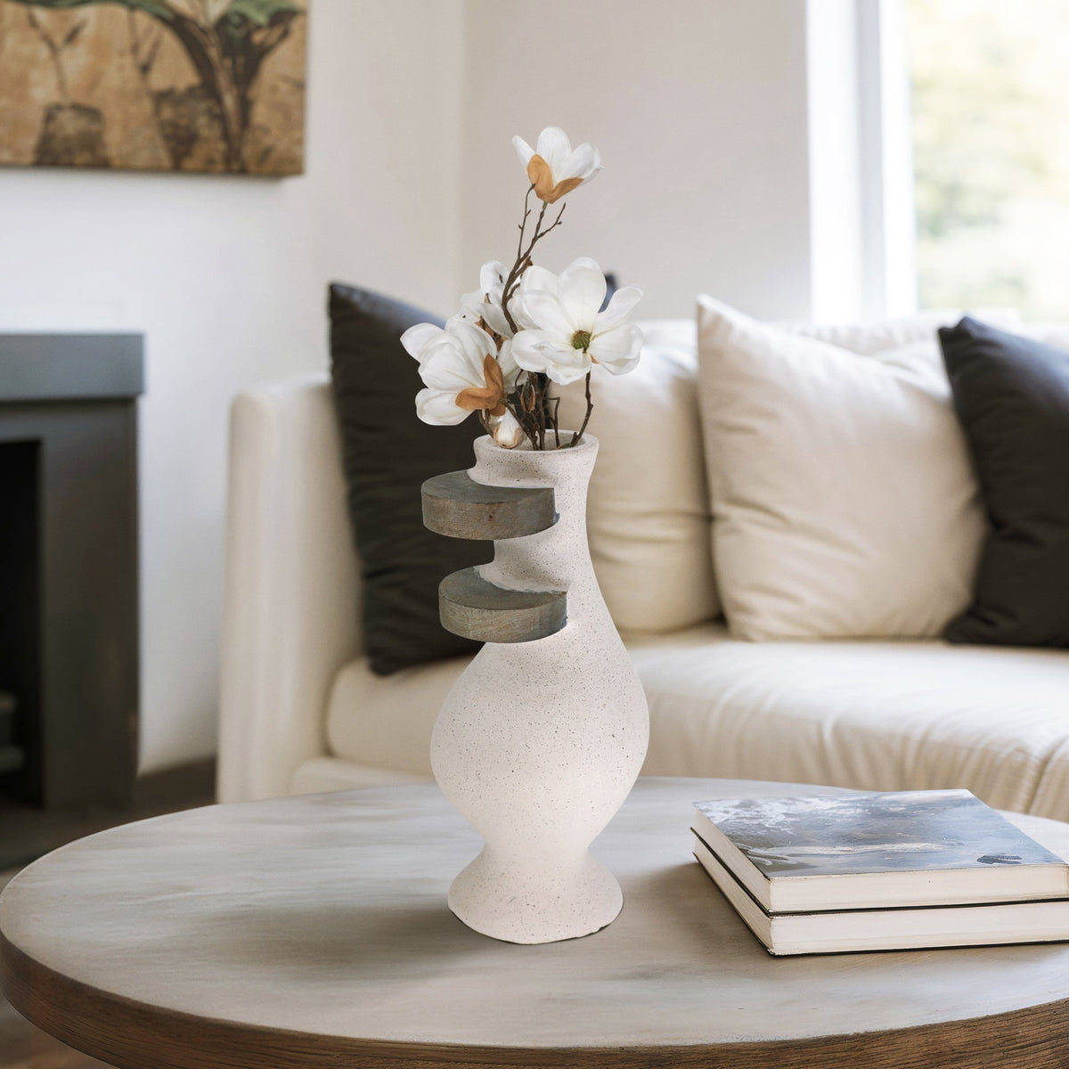 Ecomix, Abstract Vase, Ivory Vases and Jars| Sagebrook Home