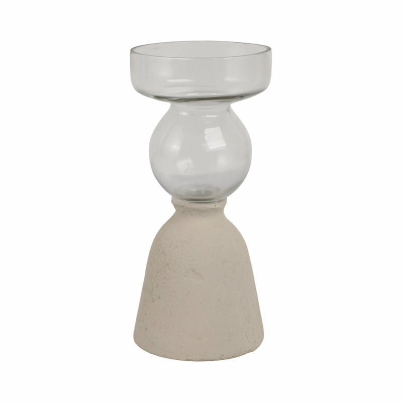 Ecomix/glass, 9" Vase, Ivory - Al Rugaib Furniture