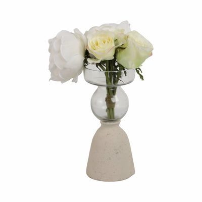 Ecomix/glass, 9" Vase, Ivory - Al Rugaib Furniture