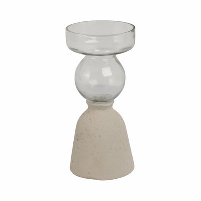 Ecomix/glass, 9" Vase, Ivory - Al Rugaib Furniture
