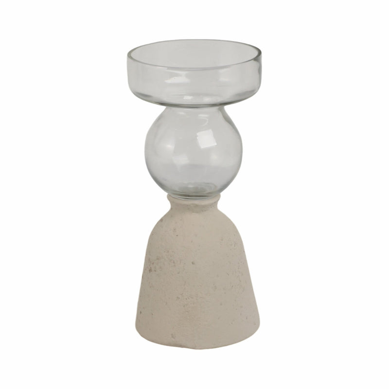Ecomix/glass, 9" Vase, Ivory - Al Rugaib Furniture