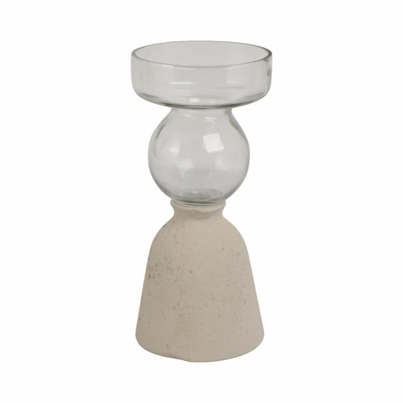 Ecomix/glass, 9" Vase, Ivory - Al Rugaib Furniture