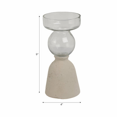 Ecomix/glass, 9" Vase, Ivory - Al Rugaib Furniture
