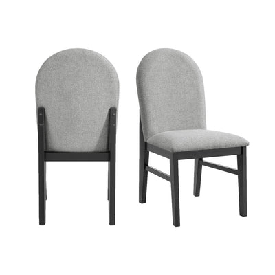 Edison Dining Side Chair with Light Grey Fabric in Black (2 Per Carton) - Al Rugaib Furniture