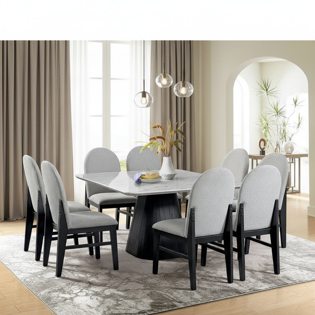 Edison Square Dining Table in White and Black Dining Tables| Roots Furniture