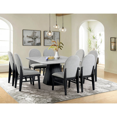 Edison Square Dining Table in White and Black - Al Rugaib Furniture