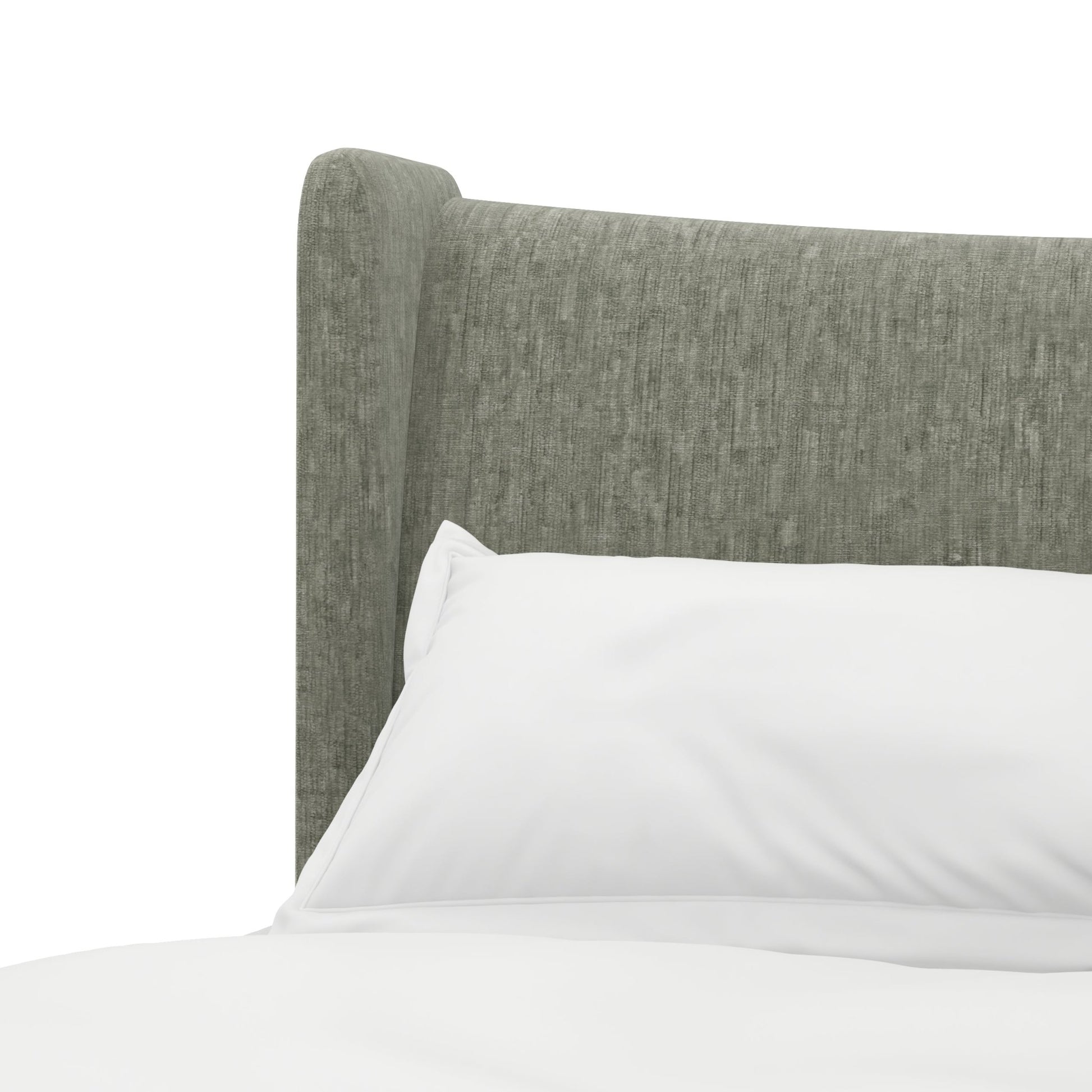 Edwin Wing Shelter King Uph. Bed -Celery Beds| A.R.T. Furniture