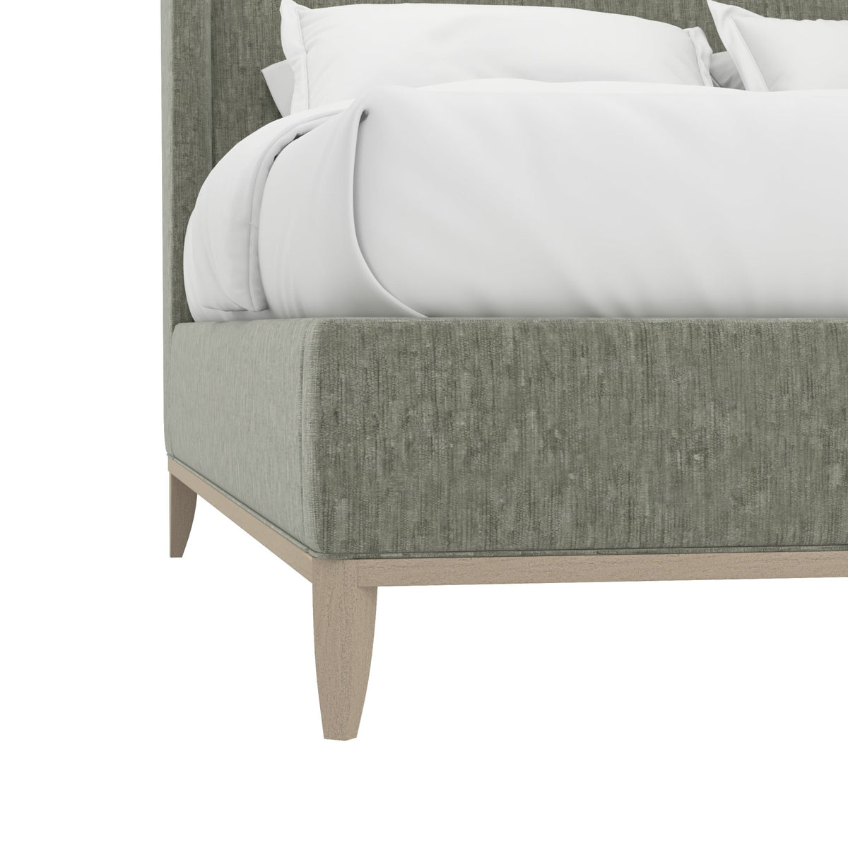 Edwin Wing Shelter King Uph. Bed -Celery Beds| A.R.T. Furniture