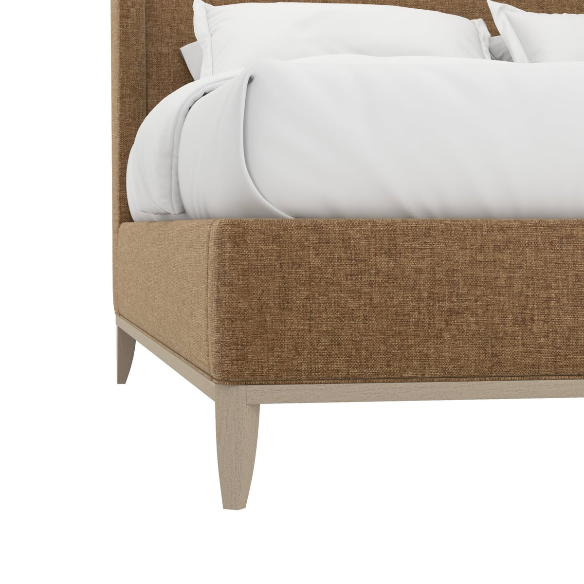 Edwin Wing Shelter King Uph. Bed -Suede Beds| A.R.T. Furniture
