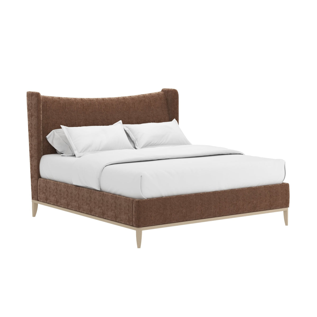 Edwin Wing Shelter Qn Uph. Bed -Suede Beds| A.R.T. Furniture