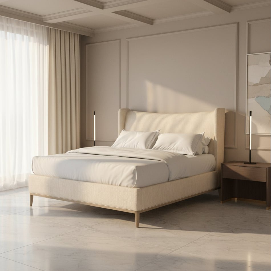 Edwin Wing Shelter Queen Uph. Bed -Cr+Me Beds| A.R.T. Furniture