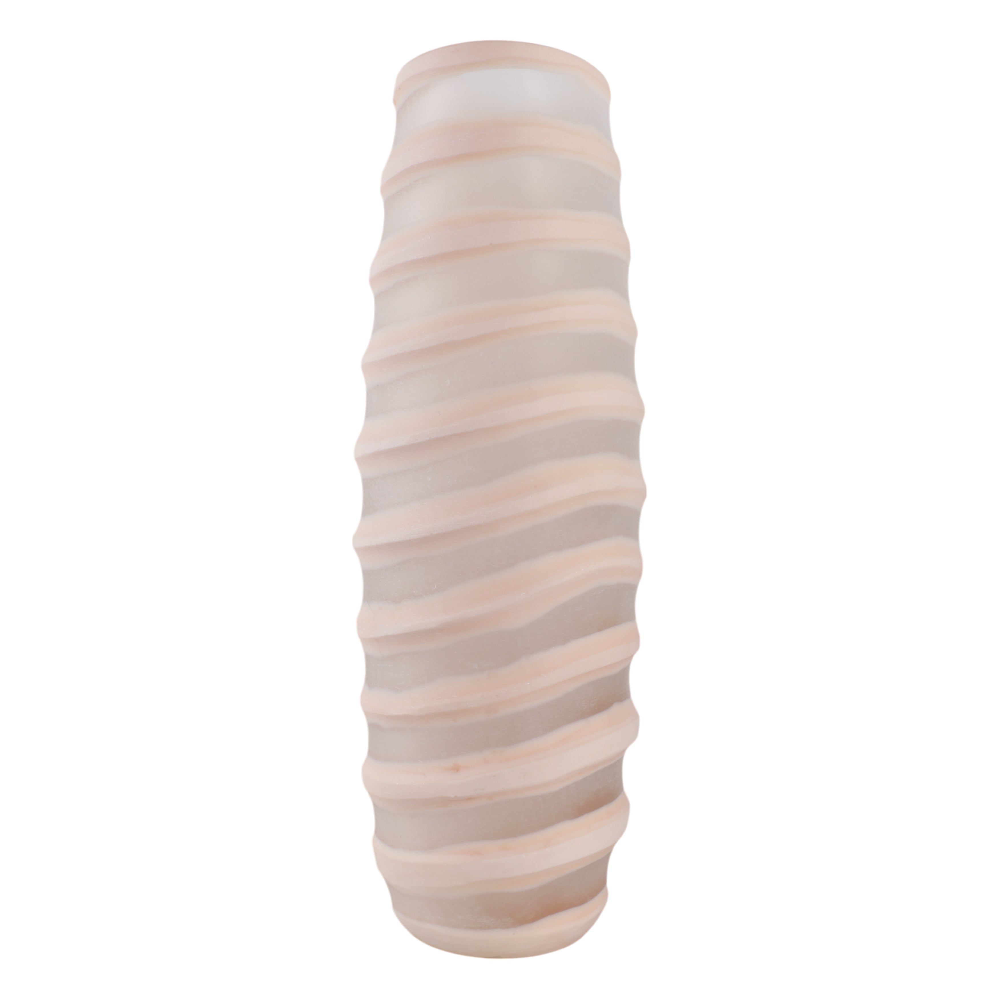 وعاء زجاجي منحوت من ويسترلي، عاجي Westerly Carved Glass Vase, Ivory