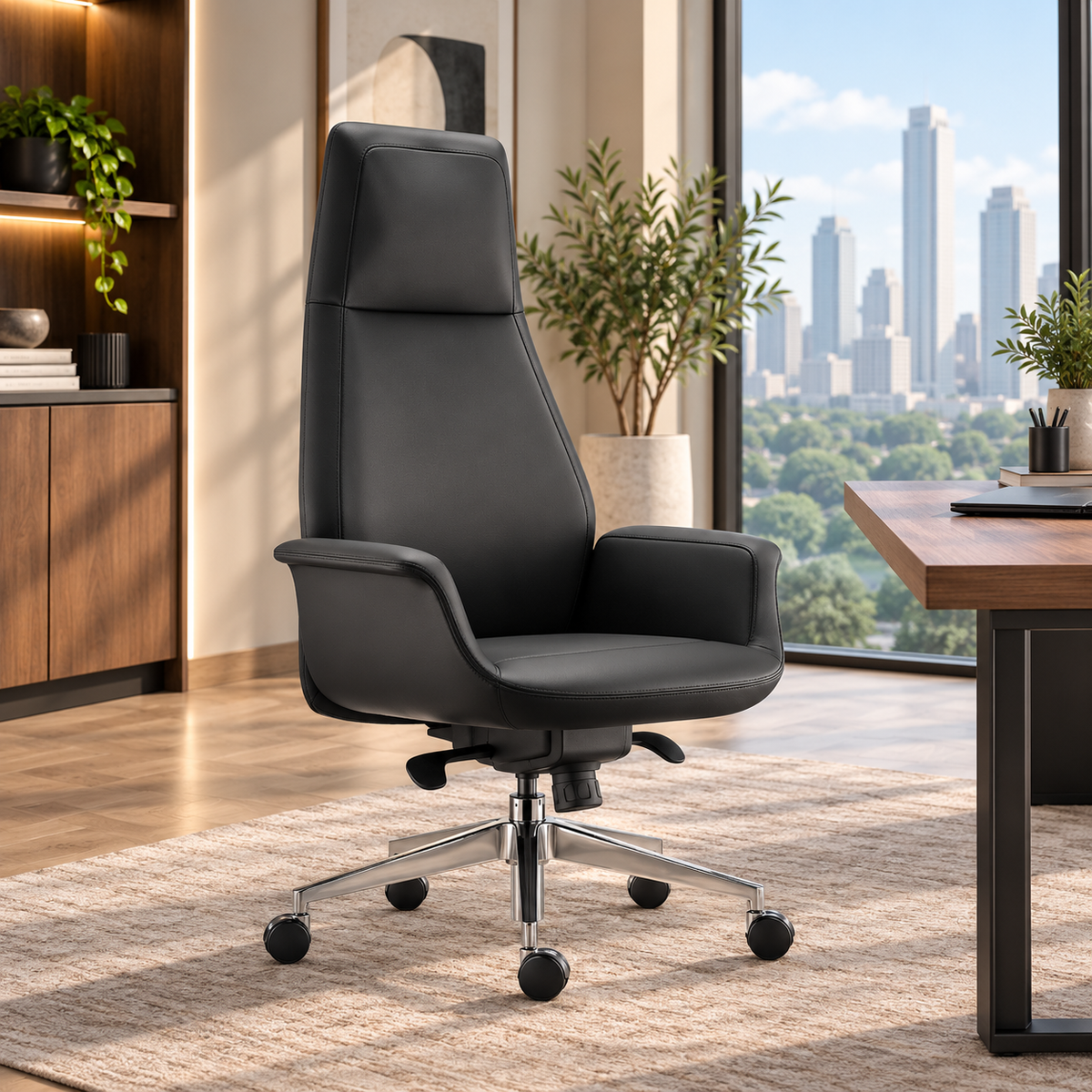 High back chair black