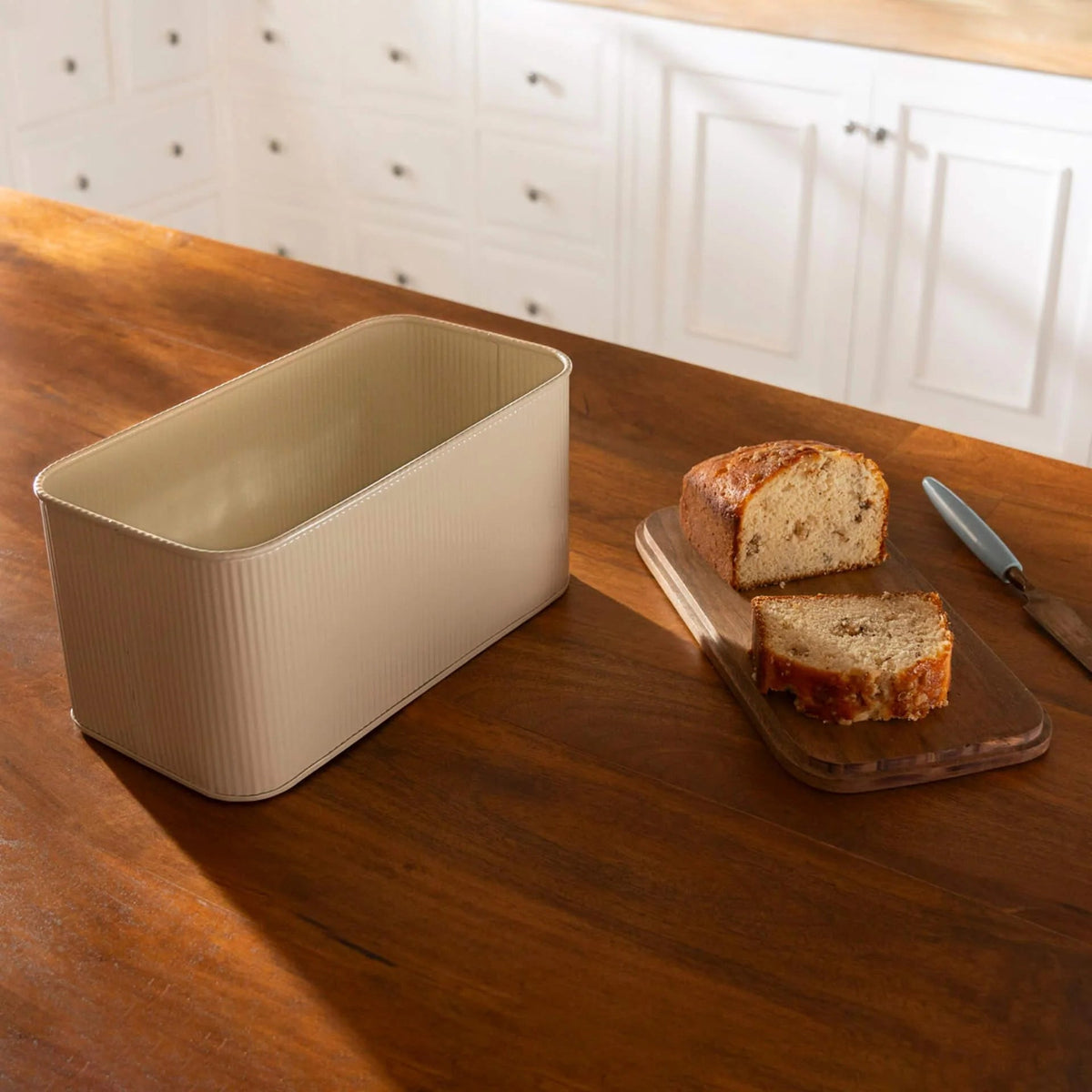 Egg Shell Metal Bread Box With Wooden Lid Box| Roots Furniture