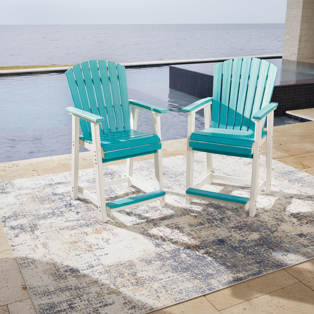 Eisely Outdoor Counter Height Bar Stool (Set of 2) Outdoor Chairs| Ashley Homestore