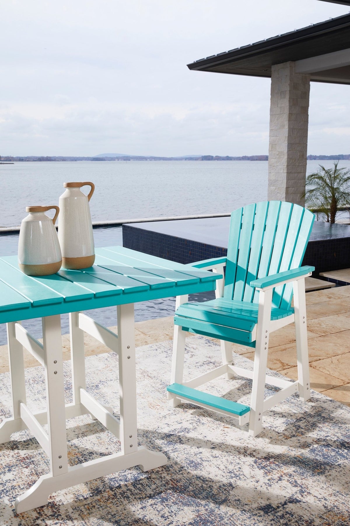 Eisely Outdoor Counter Height Dining Table Outdoor Tables| Ashley Homestore