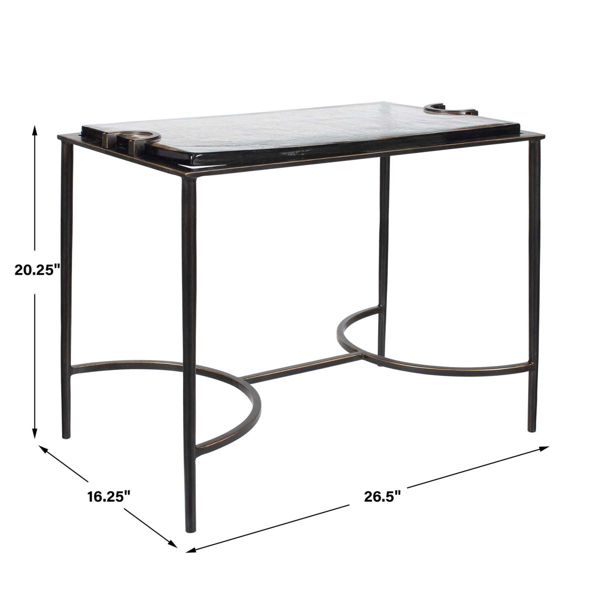 Eisen Textured Glass Accent Table Accent & End Tables| Uttermost