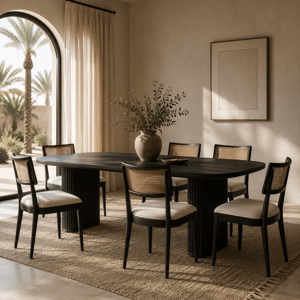 Elara Black 8 Seater Dining Table Dining Tables| Roots Furniture
