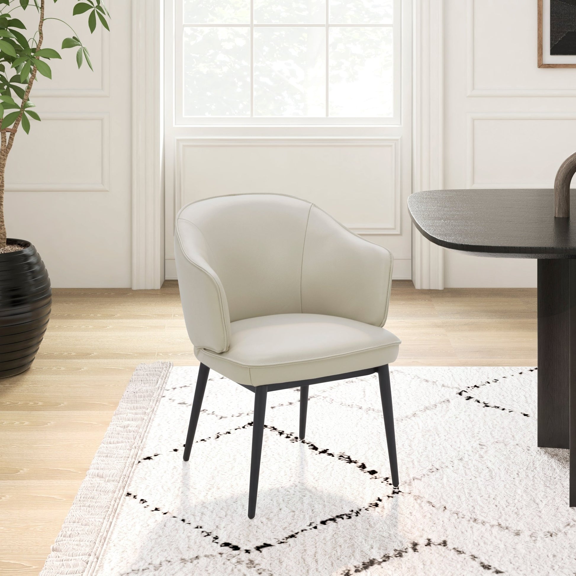 Elara white Arm chair Dining Chairs| Roots Furniture