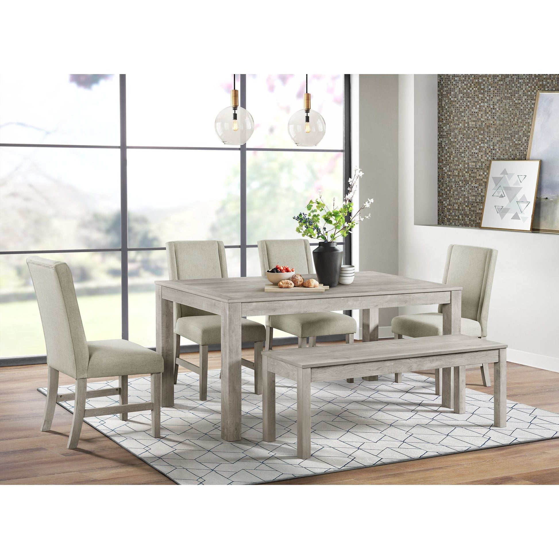 Eleanor Dining Bench in White Dining Chairs| Roots Furniture