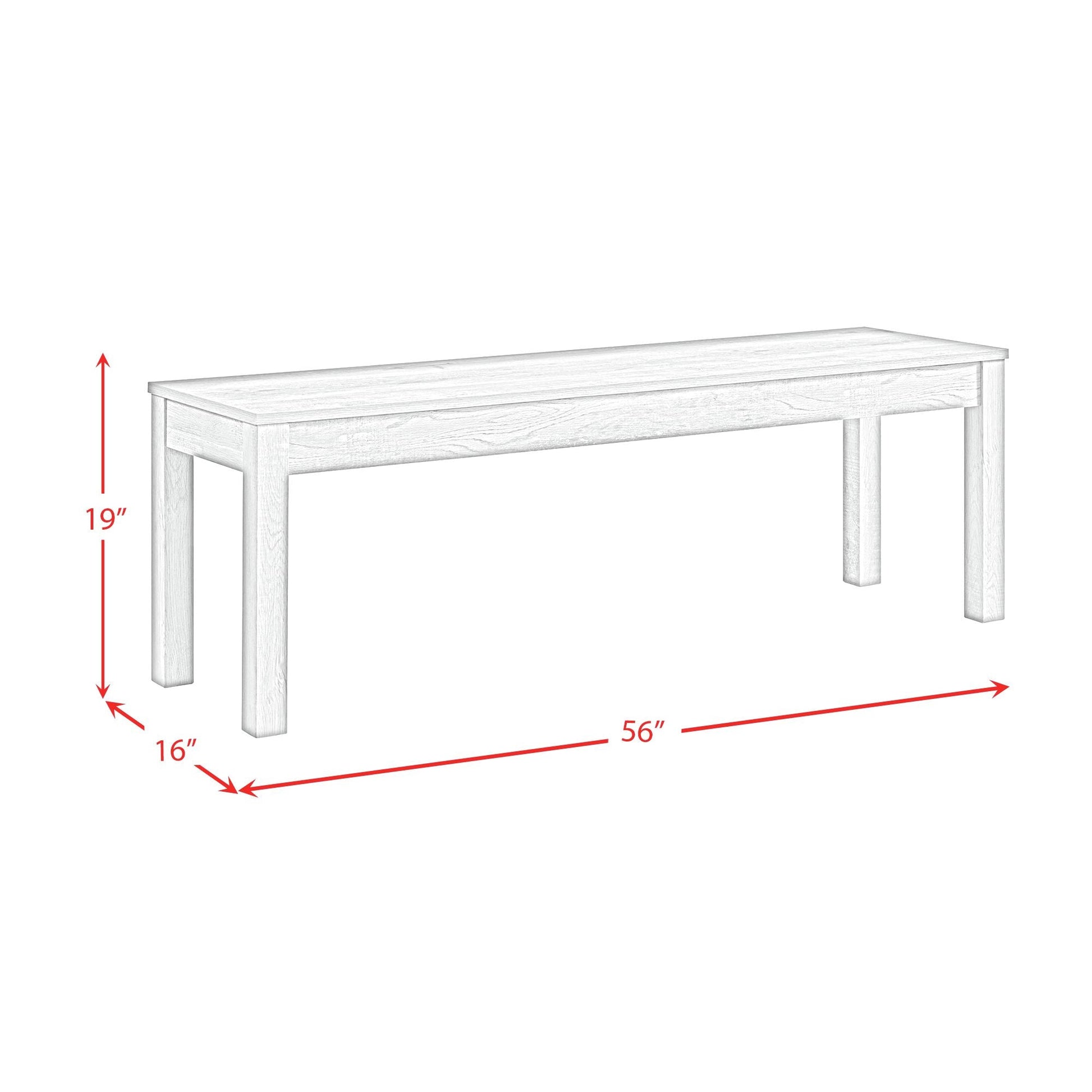 Eleanor Dining Bench in White Dining Chairs| Roots Furniture