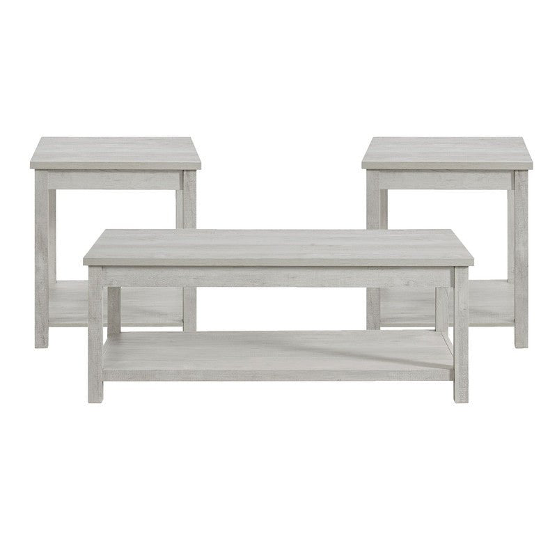 Eleanor Three Pack Occasional Set in White Coffee Tables| Roots Furniture