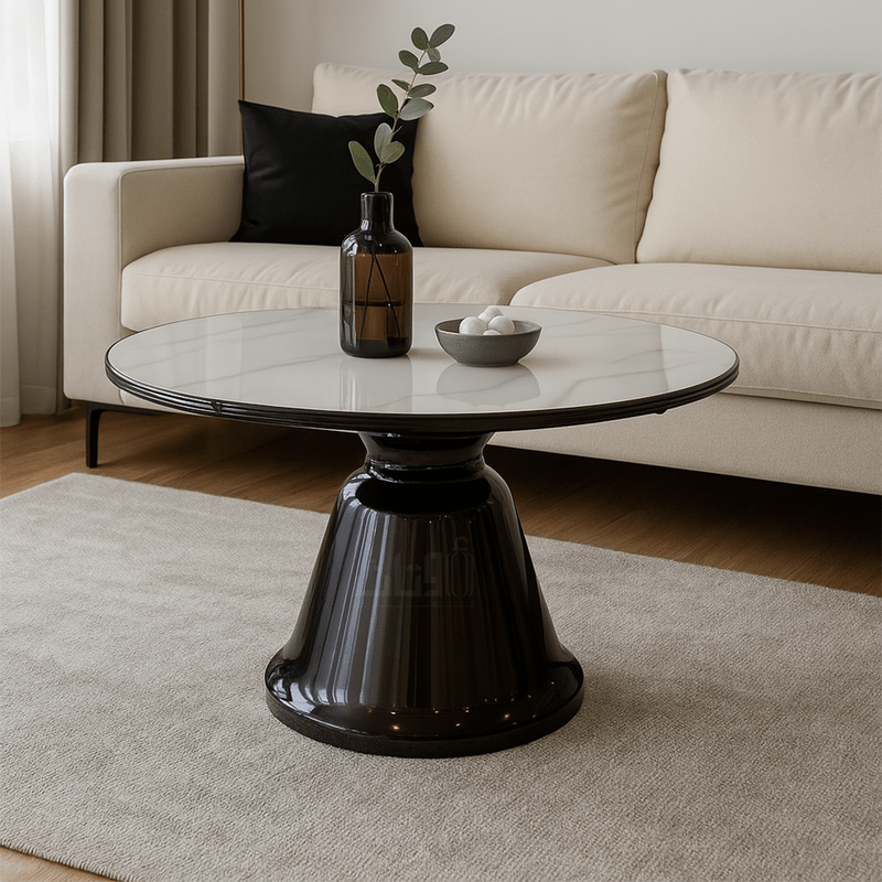 Elegant Ceramic Tables with Modern Black Finish Table Sets| Otath