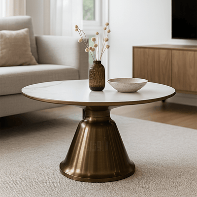Elegant Ceramic Tables with Modern Golden Finish - Al Rugaib Furniture