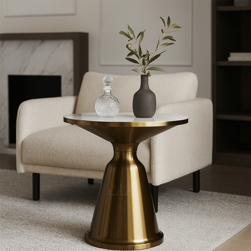 Elegant Ceramic Tables with Modern Golden Finish - Al Rugaib Furniture